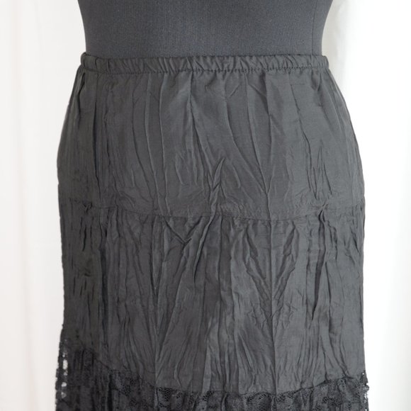 Vintage Tiered Boho Lace Maxi Skirt Size L - Picture 5 of 6